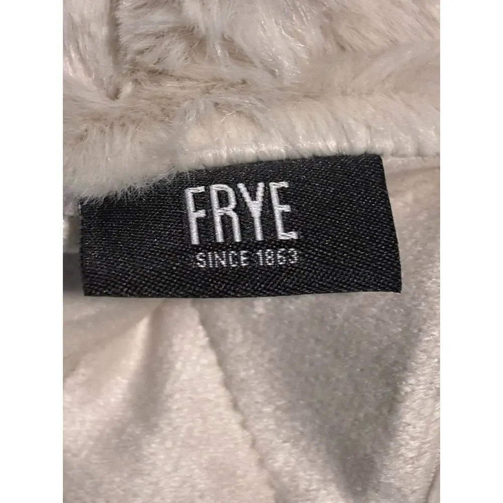 FRYE Faux Fur Throw Blanket Creamy Beige Ivory NWT 50 x 70